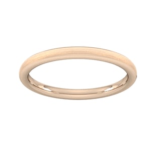 Goldsmiths 2mm D Shape Heavy Matt Finished Wedding Ring In 9 Carat Rose Gold