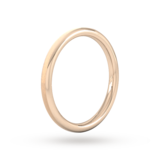 Goldsmiths 2mm D Shape Heavy Matt Finished Wedding Ring In 9 Carat Rose Gold - Ring Size J