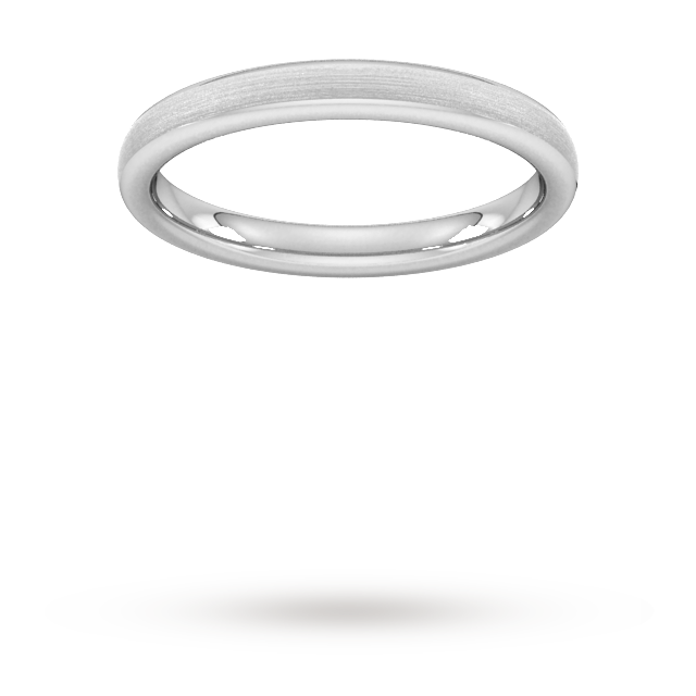 Goldsmiths 2.5mm D Shape Standard Matt Finished Wedding Ring In 18 Carat White Gold - Ring Size M