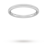 Goldsmiths 2mm D Shape Heavy Matt Finished Wedding Ring In 18 Carat White Gold - Ring Size K