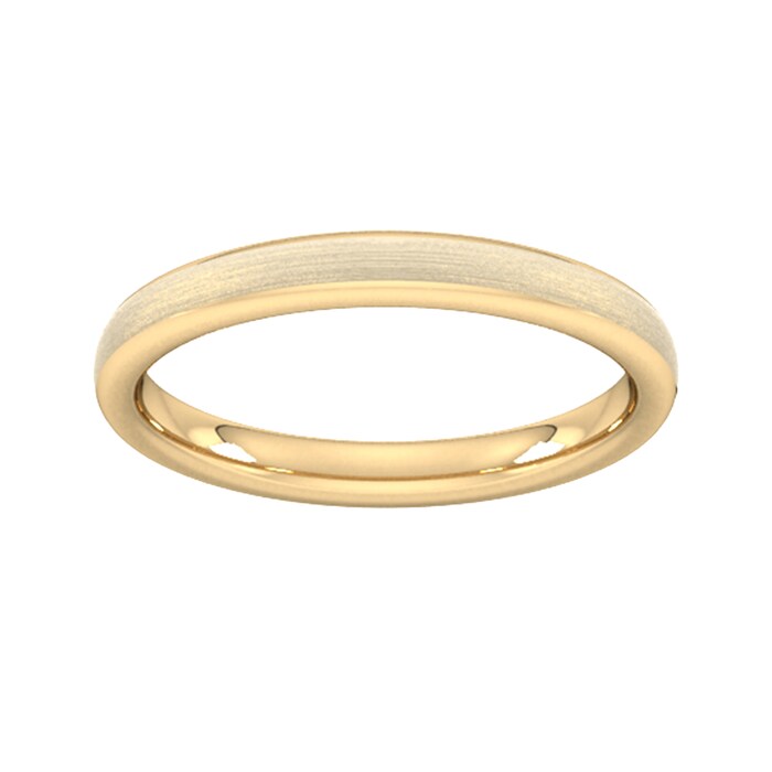 Goldsmiths 2.5mm D Shape Standard Matt Finished Wedding Ring In 18 Carat Yellow Gold