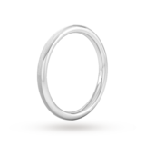 Goldsmiths 2mm D Shape Heavy Matt Finished Wedding Ring In Platinum - Ring Size J