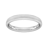 Goldsmiths 3mm D Shape Heavy Matt Finished Wedding Ring In Platinum - Ring Size K