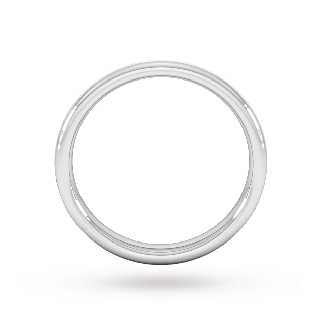 Goldsmiths 3mm D Shape Heavy Matt Finished Wedding Ring In Platinum - Ring Size K