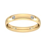 Goldsmiths 0.21 Carat Total Weight 6 Stone Brilliant Cut Rub Over Diamond Set Wedding Ring In 9 Carat Yellow Gold