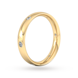 Goldsmiths 0.21 Carat Total Weight 6 Stone Brilliant Cut Rub Over Diamond Set Wedding Ring In 9 Carat Yellow Gold - Ring Size J