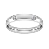 Goldsmiths 0.21 Carat Total Weight 6 Stone Brilliant Cut Rub Over Diamond Set Wedding Ring In 9 Carat White Gold - Ring Size K