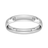 Goldsmiths 0.21 Carat Total Weight 6 Stone Brilliant Cut Rub Over Diamond Set Wedding Ring In 18 Carat White Gold - Ring Size J