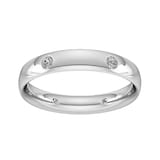 Goldsmiths 0.21 Carat Total Weight 6 Stone Brilliant Cut Rub Over Diamond Set Wedding Ring In Platinum - Ring Size K