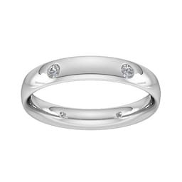 08305234 - 0.21 Carat Total Weight 6 Stone Brilliant Cut Rub Over Diamond Set Wedding Ring In Platinum