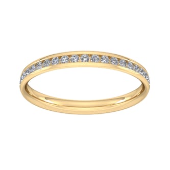 Goldsmiths 0.21 Carat Total Weight Half Channel Set Brilliant Cut Diamond Wedding Ring In 9 Carat Yellow Gold Goldsmiths 0.21 Carat Total Weight Half Channel Set Brilliant Cut Diamond Wedding Ring In 9 Carat Yellow Gold