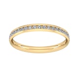 Goldsmiths 0.21 Carat Total Weight Half Channel Set Brilliant Cut Diamond Wedding Ring In 9 Carat Yellow Gold