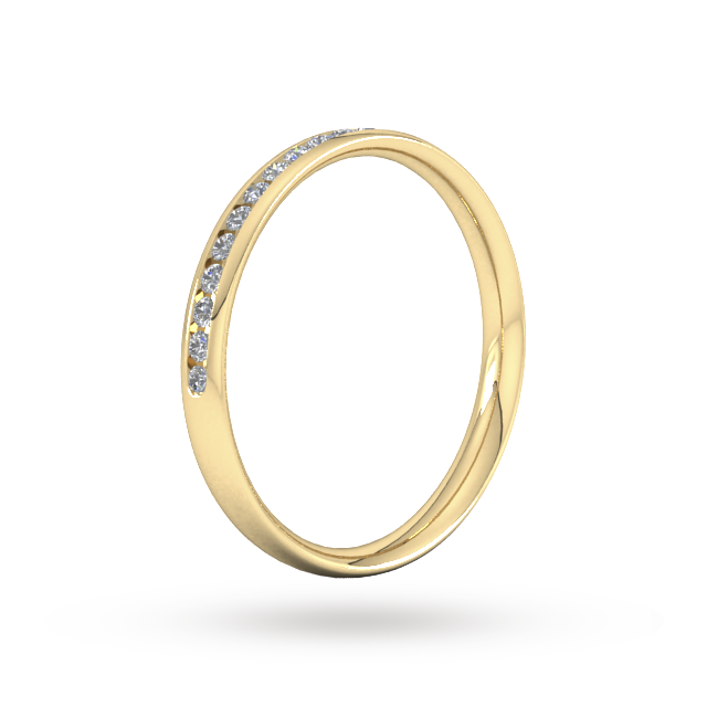 Goldsmiths 0.21 Carat Total Weight Half Channel Set Brilliant Cut Diamond Wedding Ring In 9 Carat Yellow Gold - Ring Size J