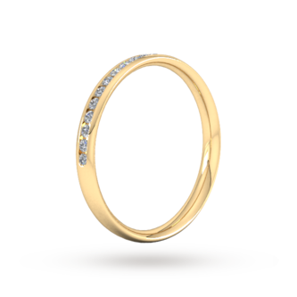 Goldsmiths 0.21 Carat Total Weight Half Channel Set Brilliant Cut Diamond Wedding Ring In 9 Carat Yellow Gold Goldsmiths 0.21 Carat Total Weight Half Channel Set Brilliant Cut Diamond Wedding Ring In 9 Carat Yellow Gold