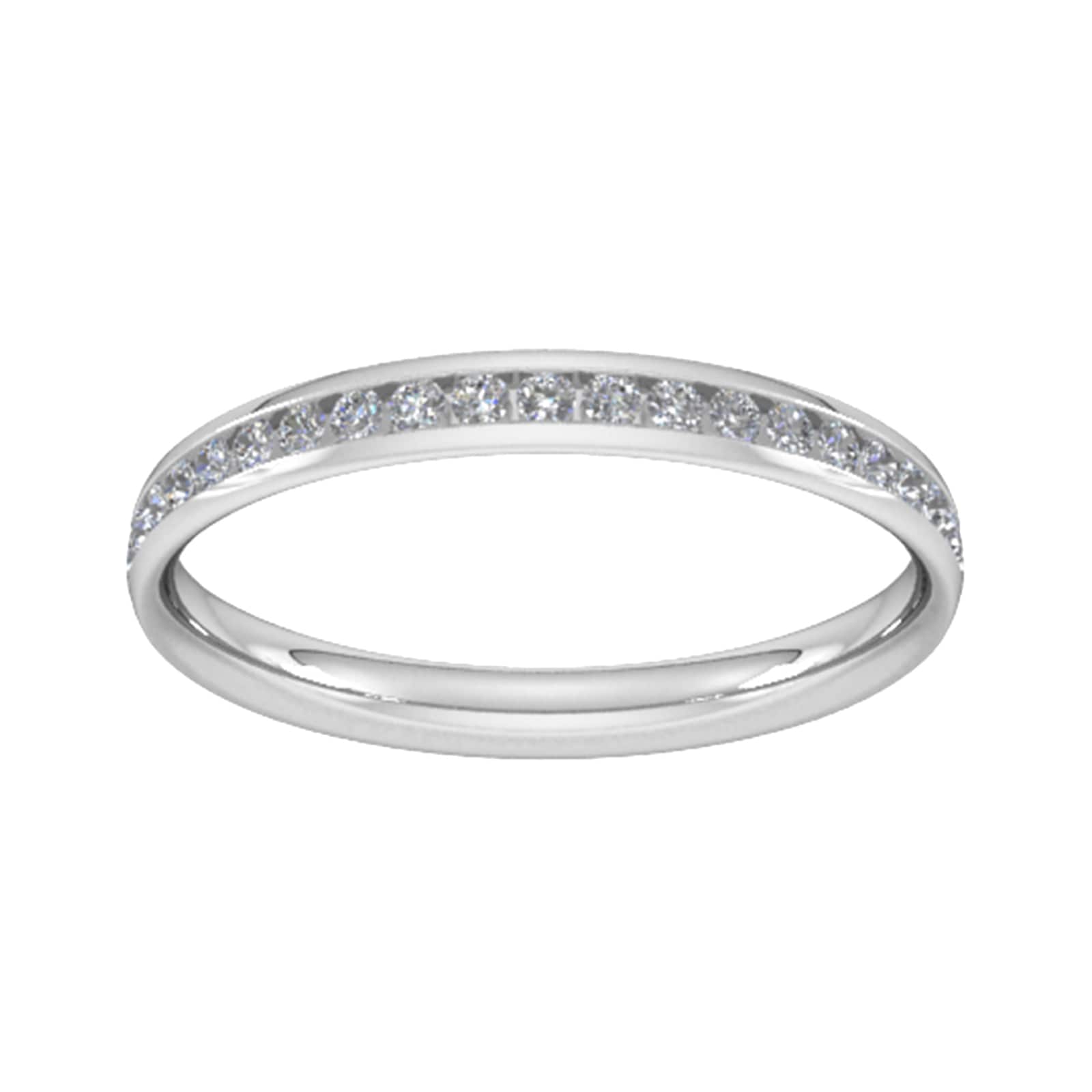 0.21 Carat Total Weight Half Channel Set Brilliant Cut Diamond Wedding Ring In 9 Carat White Gold - Ring Size S