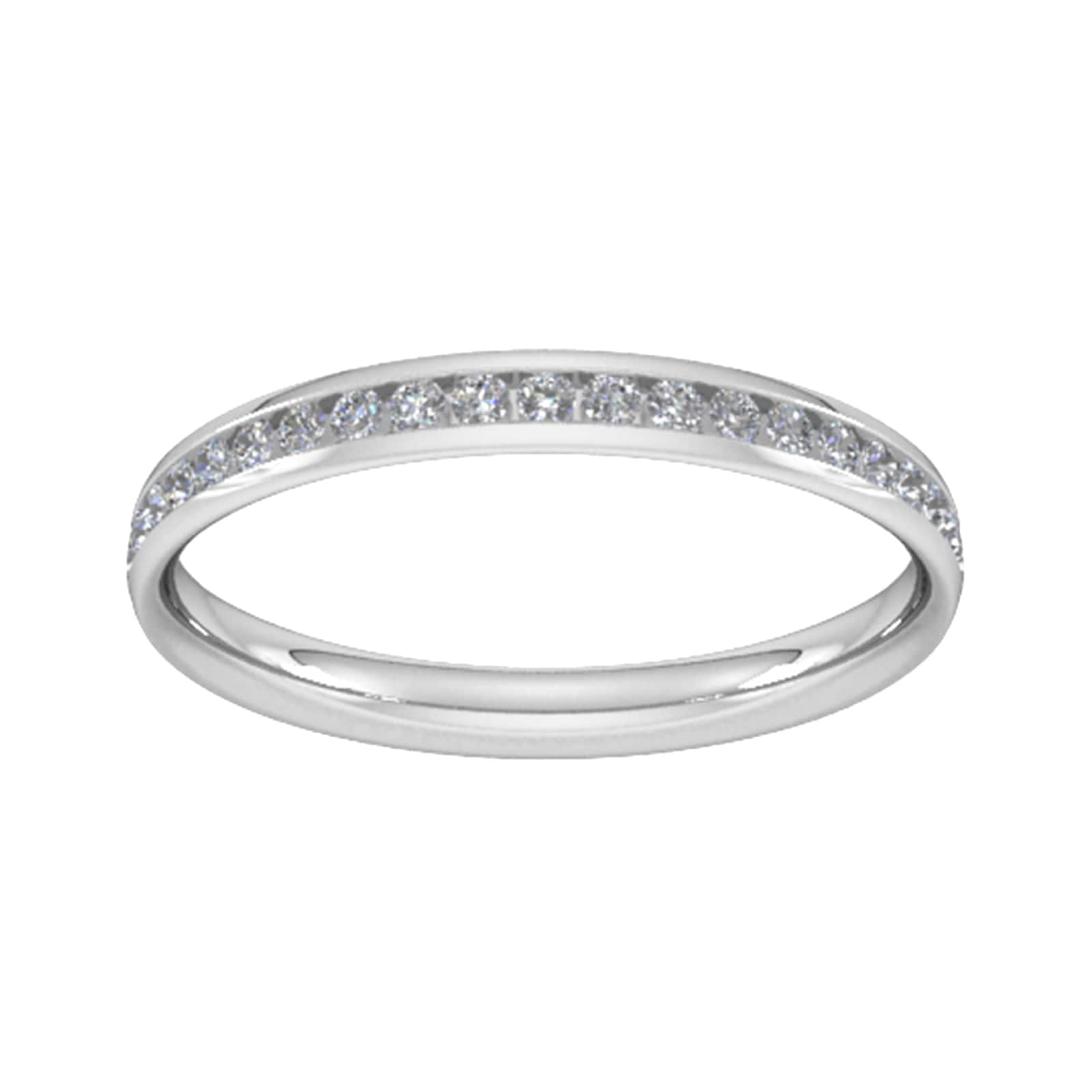 Goldsmiths 0.21 Carat Total Weight Half Channel Set Brilliant Cut Diamond Wedding Ring In 9 Carat White Gold