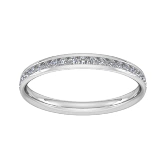 Goldsmiths 0.21 Carat Total Weight Half Channel Set Brilliant Cut Diamond Wedding Ring In 9 Carat White Gold