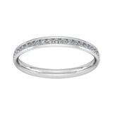 Goldsmiths 0.21 Carat Total Weight Half Channel Set Brilliant Cut Diamond Wedding Ring In 9 Carat White Gold - Ring Size K