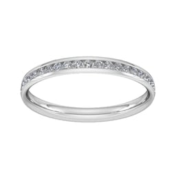 08305236 - 0.21 Carat Total Weight Half Channel Set Brilliant Cut Diamond Wedding Ring In 9 Carat White Gold