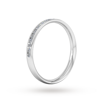 Goldsmiths 0.21 Carat Total Weight Half Channel Set Brilliant Cut Diamond Wedding Ring In 9 Carat White Gold