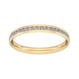 Goldsmiths 0.21 Carat Total Weight Half Channel Set Brilliant Cut Diamond Wedding Ring In 18 Carat Yellow Gold