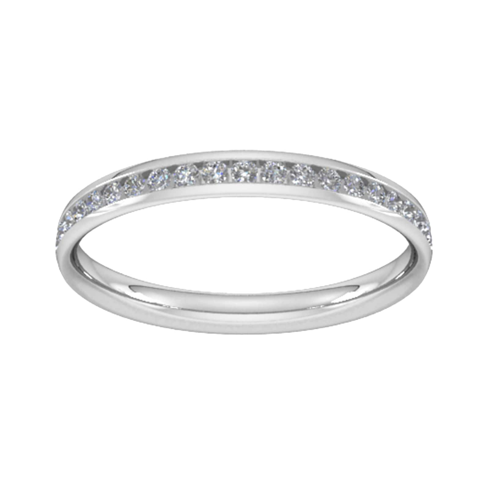 0.21 Carat Total Weight Half Channel Set Brilliant Cut Diamond Wedding Ring In 18 Carat White Gold - Ring Size X