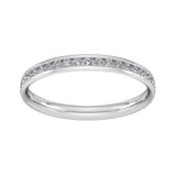 Goldsmiths 0.21 Carat Total Weight Half Channel Set Brilliant Cut Diamond Wedding Ring In 18 Carat White Gold - Ring Size J