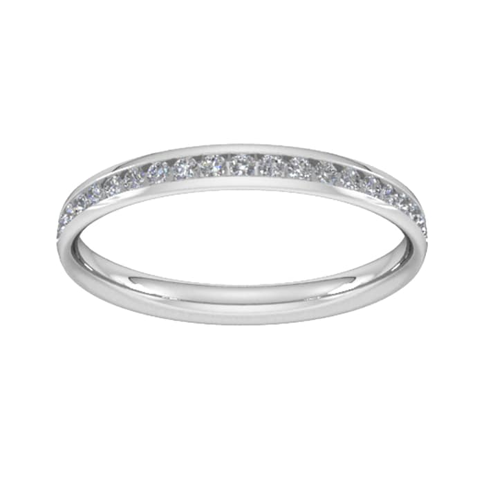 Goldsmiths 0.21 Carat Total Weight Half Channel Set Brilliant Cut Diamond Wedding Ring In Platinum - Ring Size K