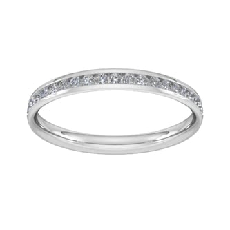 Goldsmiths 0.21 Carat Total Weight Half Channel Set Brilliant Cut Diamond Wedding Ring In Platinum