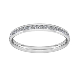 08305241 - 0.21 Carat Total Weight Half Channel Set Brilliant Cut Diamond Wedding Ring In Platinum