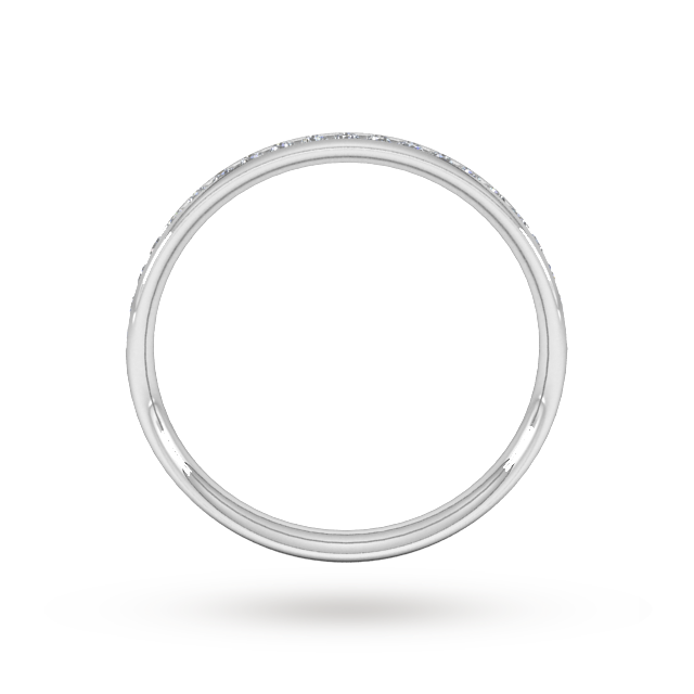 Goldsmiths 0.21 Carat Total Weight Half Channel Set Brilliant Cut Diamond Wedding Ring In Platinum - Ring Size K