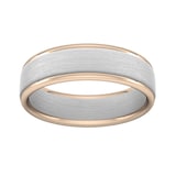 Goldsmiths 6mm Wedding Ring In 9 Carat White & Rose Gold