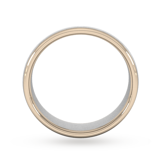 Goldsmiths 6mm Wedding Ring In 9 Carat White & Rose Gold - Ring Size I