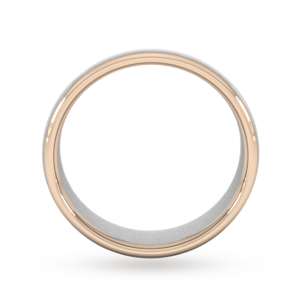 Goldsmiths 6mm Wedding Ring In 9 Carat White & Rose Gold