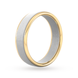 Goldsmiths 6mm Wedding Ring In 9 Carat White & Yellow Gold - Ring Size K