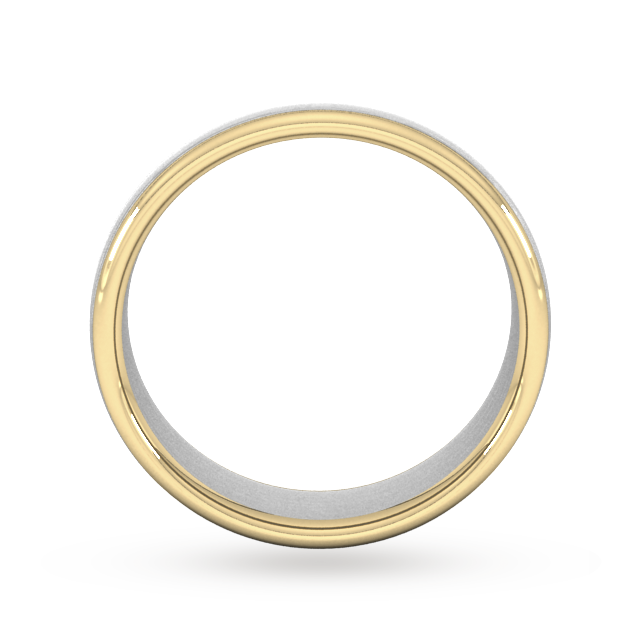 Goldsmiths 6mm Wedding Ring In 9 Carat White & Yellow Gold - Ring Size N