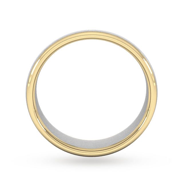 Goldsmiths 6mm Wedding Ring In 9 Carat White & Yellow Gold - Ring Size P