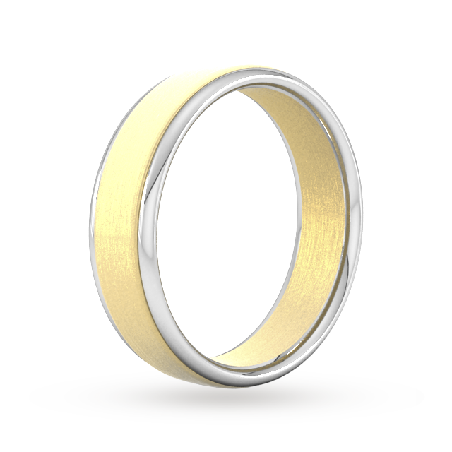 Goldsmiths 6mm Wedding Ring In 9 Carat Yellow & White Gold - Ring Size Q