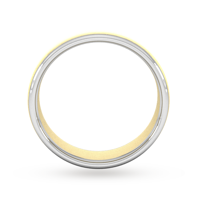 Goldsmiths 6mm Wedding Ring In 9 Carat Yellow & White Gold - Ring Size Q