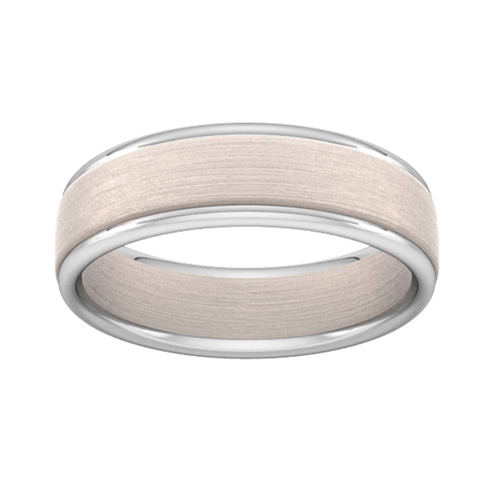 6mm Wedding Ring In 9 Carat Rose & White Gold - Ring Size P