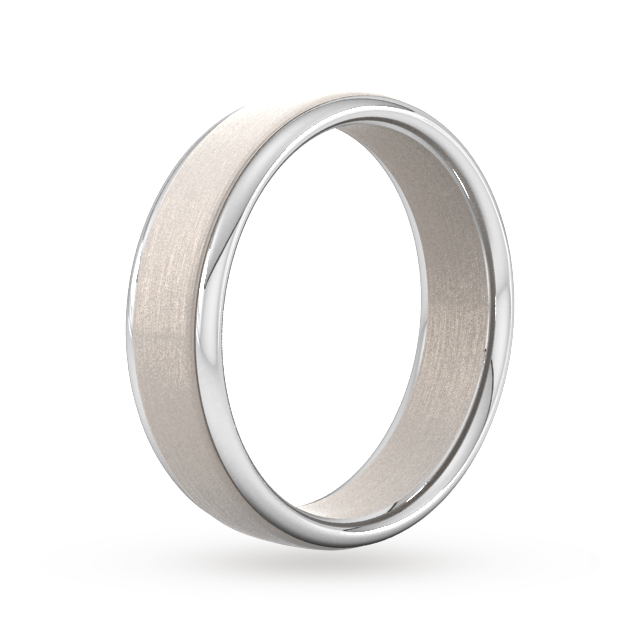 Goldsmiths 6mm Wedding Ring In 9 Carat Rose & White Gold Goldsmiths 6mm Wedding Ring In 9 Carat Rose & White Gold