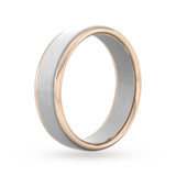 Goldsmiths 6mm Wedding Ring In 18 Carat White & Rose Gold - Ring Size R