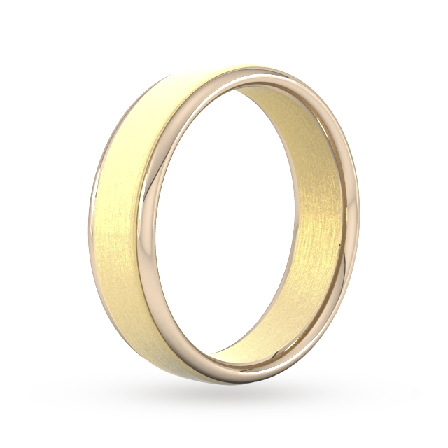 Goldsmiths 6mm Wedding Ring In 18 Carat Yellow & Rose Gold - Ring Size Q