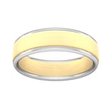 Goldsmiths 6mm Wedding Ring In 18 Carat Yellow & White Gold - Ring Size P