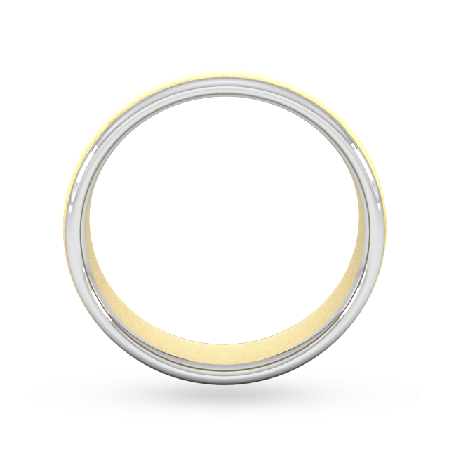 Goldsmiths 6mm Wedding Ring In 18 Carat Yellow & White Gold - Ring Size P