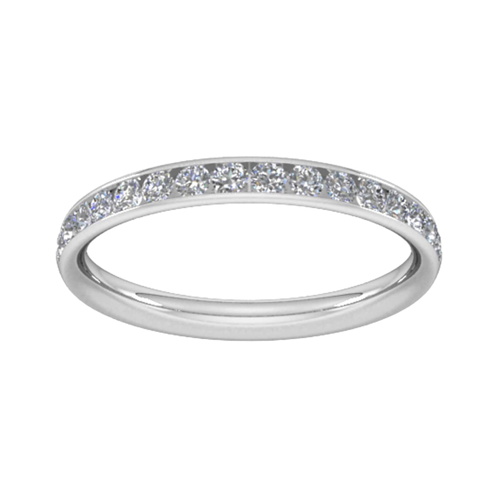 0.44 Carat Total Weight Half Channel Set Brilliant Cut Diamond Wedding Ring In 9 Carat White Gold - Ring Size S