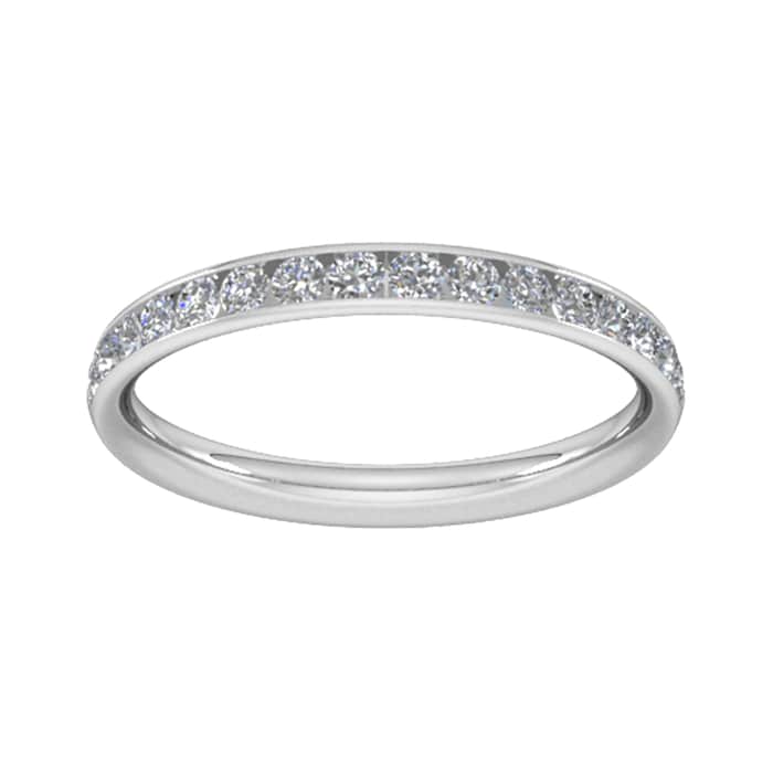Goldsmiths 0.44 Carat Total Weight Half Channel Set Brilliant Cut Diamond Wedding Ring In 9 Carat White Gold - Ring Size P