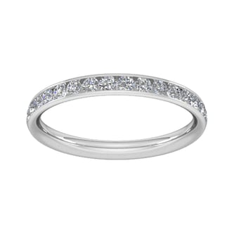 Goldsmiths 0.44 Carat Total Weight Half Channel Set Brilliant Cut Diamond Wedding Ring In 9 Carat White Gold
