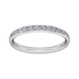 08305255 - 0.44 Carat Total Weight Half Channel Set Brilliant Cut Diamond Wedding Ring In 9 Carat White Gold