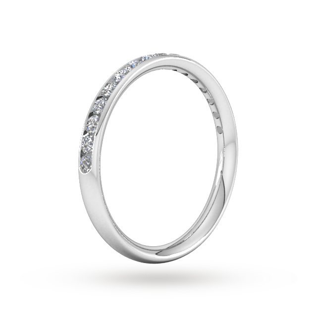 Goldsmiths 0.44 Carat Total Weight Half Channel Set Brilliant Cut Diamond Wedding Ring In 9 Carat White Gold